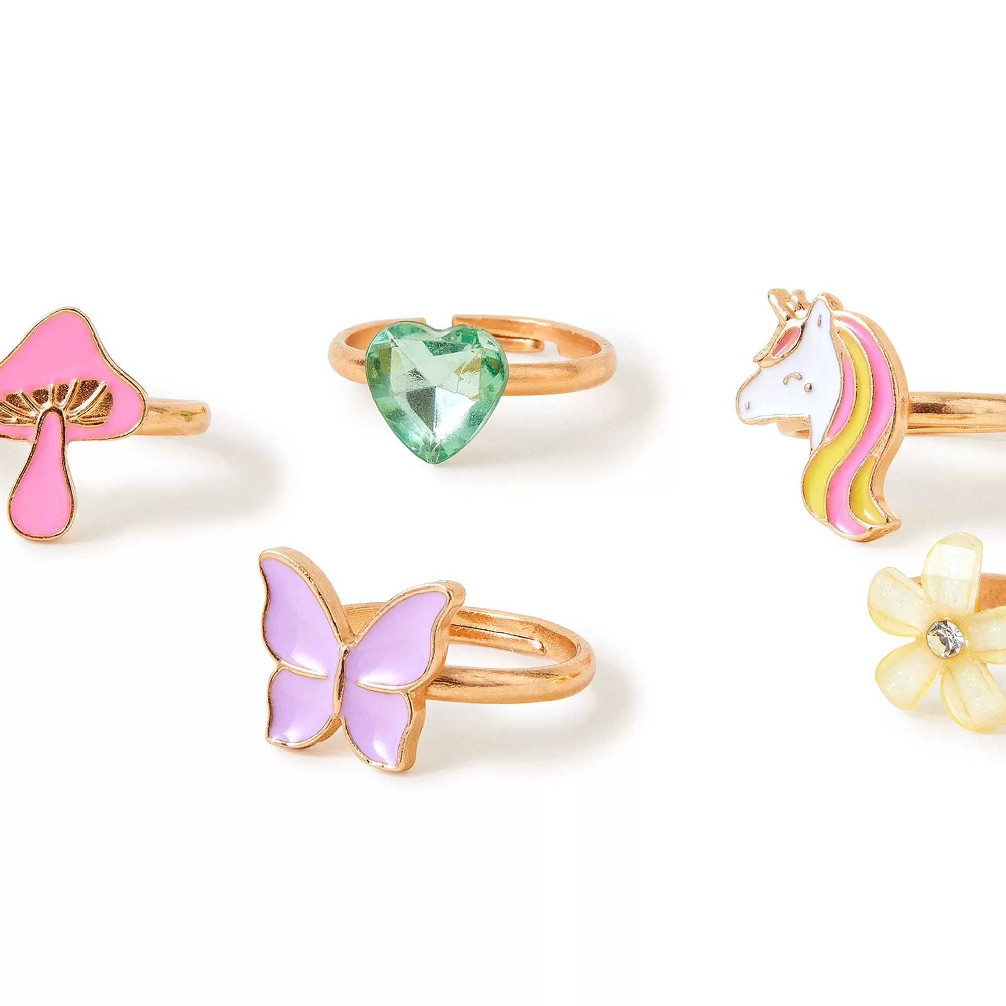 Accessorize London Girl's Girls Unicorn Ring Box 5 Pack