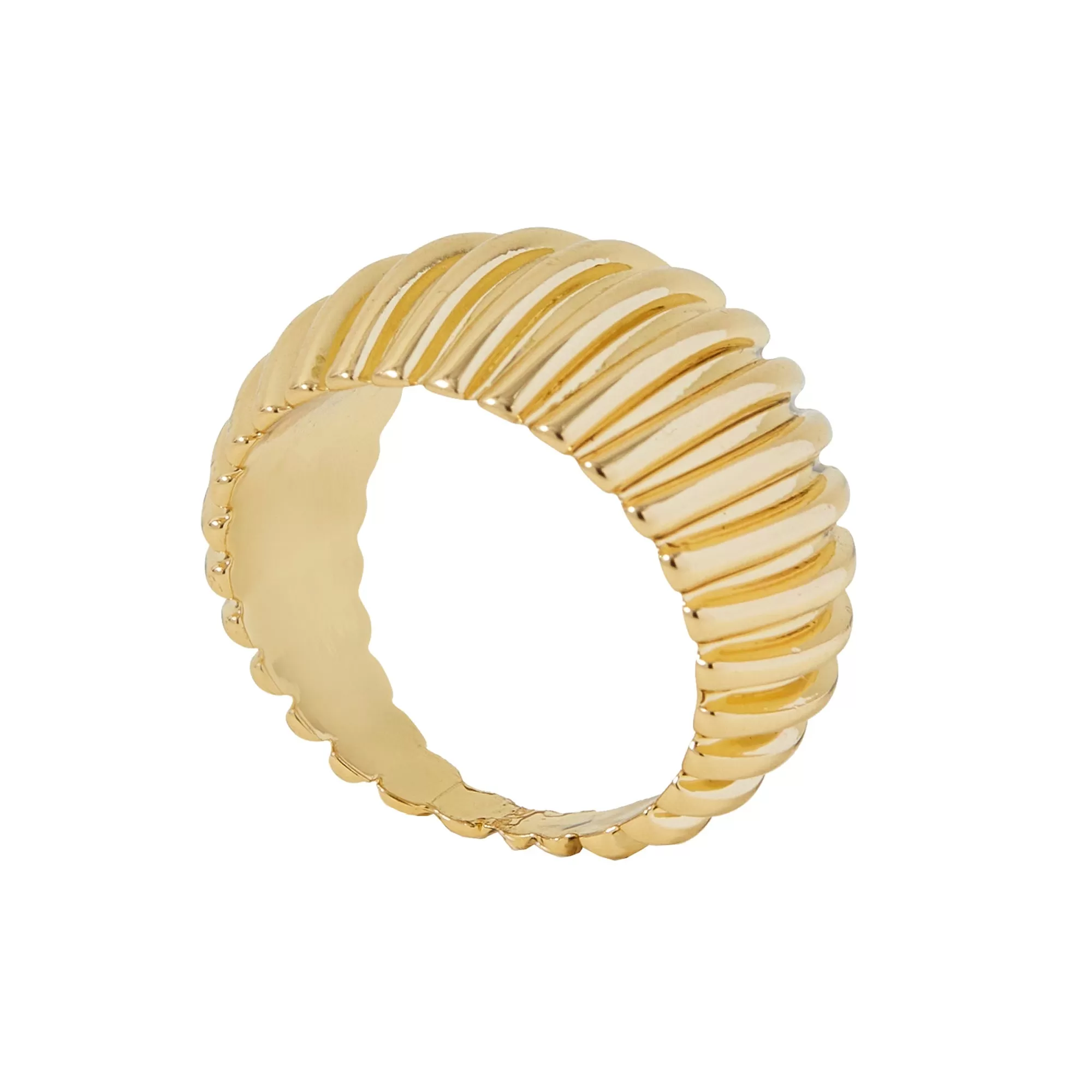 Accessorize London Women's Gold Chunky Ridged Ring-Small