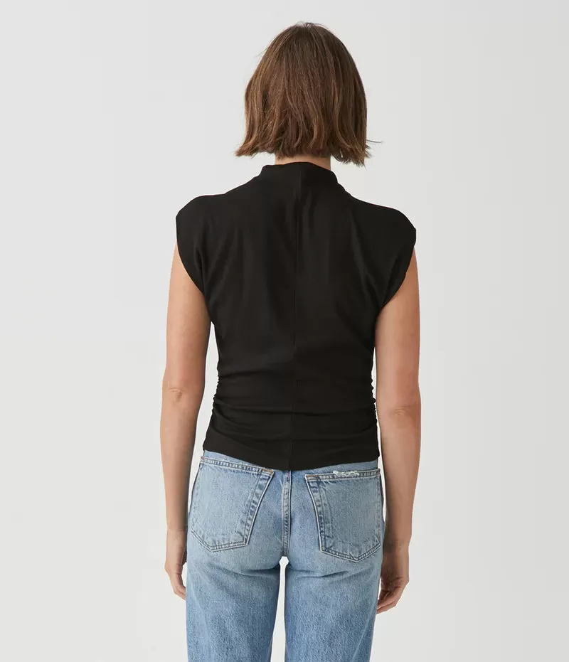 Amara Ribbed Power Shoulder Tee