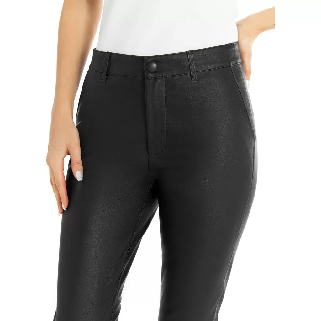 Amelia RW stretch chino leather pant 7/8 length / 14254 - Black (Nero)