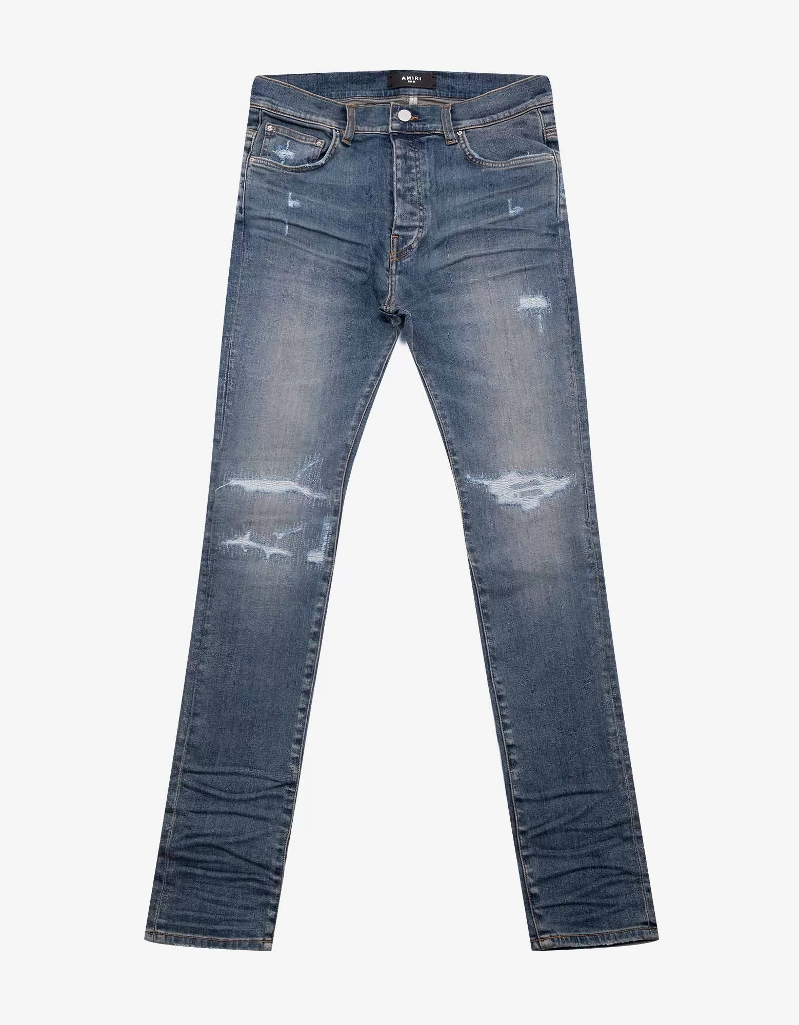 Amiri Jeans Fractured Blue Skinny