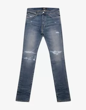 Amiri Jeans Fractured Blue Skinny