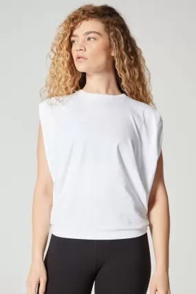 Amy Slit Tie Crop Bright White