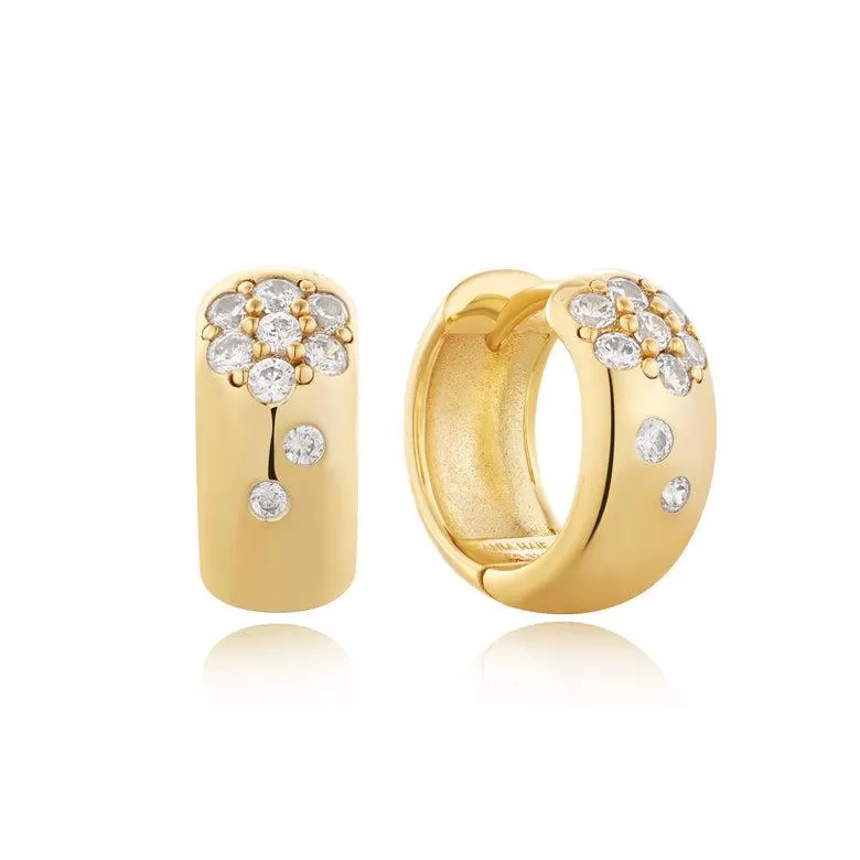 Ania Haie Gold Sparkle Chubby Huggie Hoop Earrings