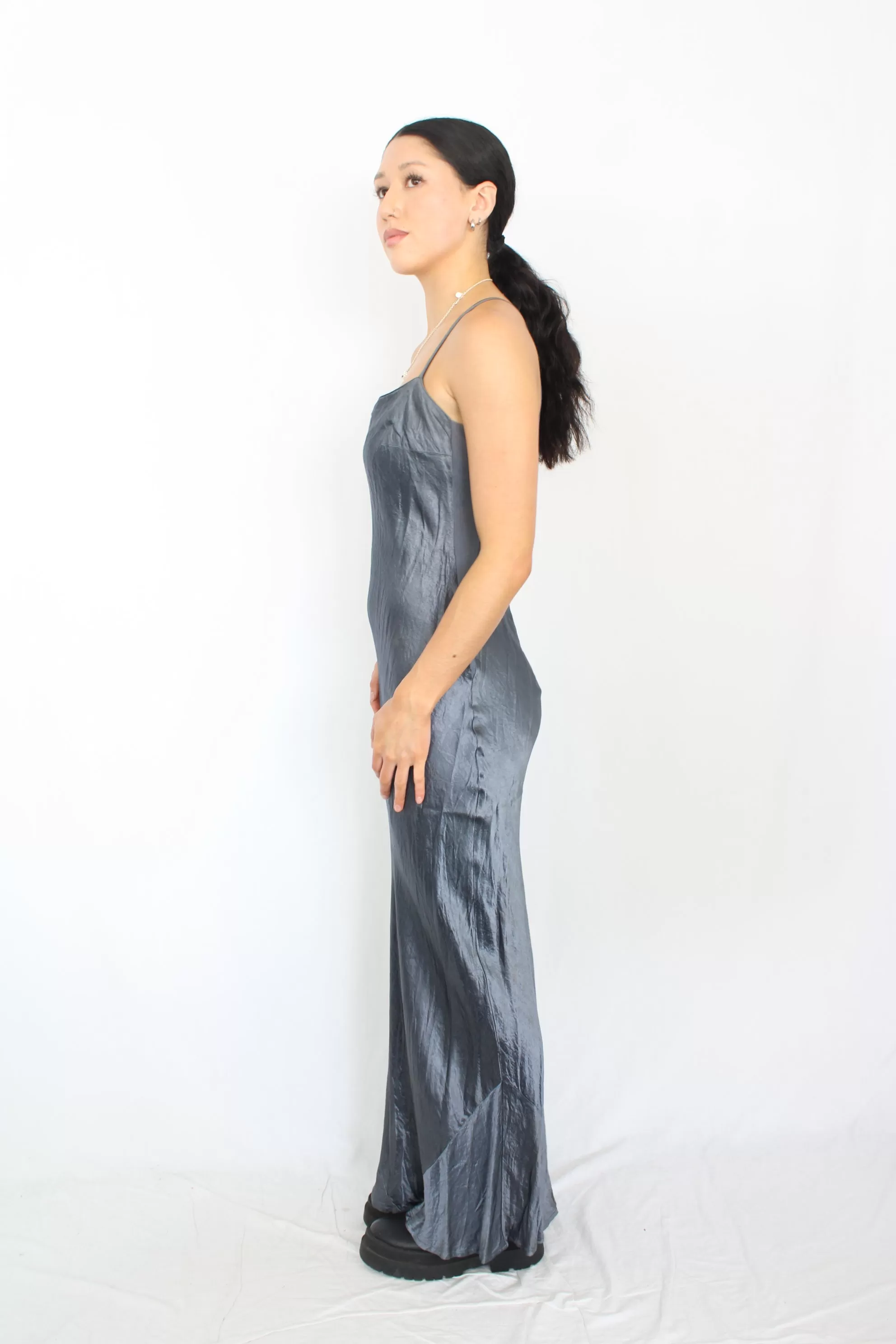 Annah Stretton - Vintage Silver Slip Dress