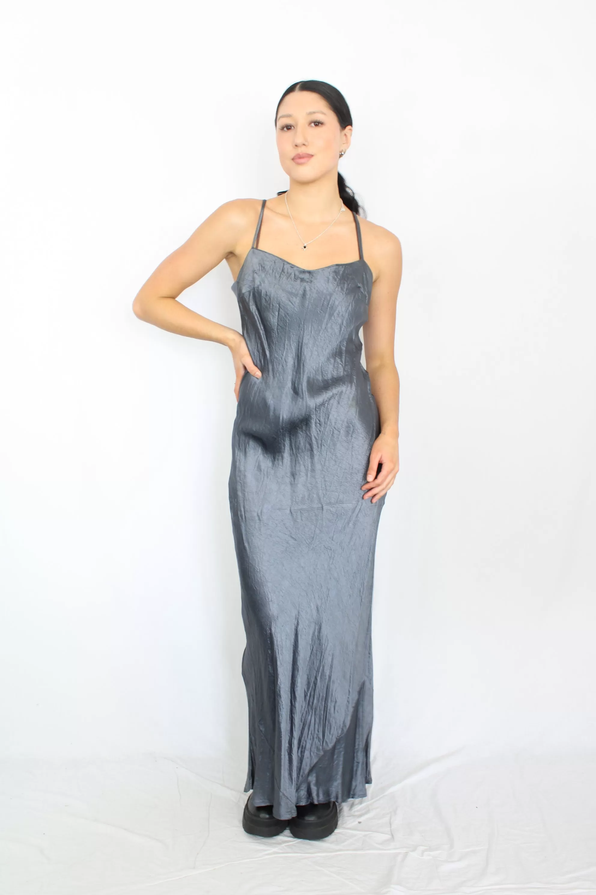 Annah Stretton - Vintage Silver Slip Dress