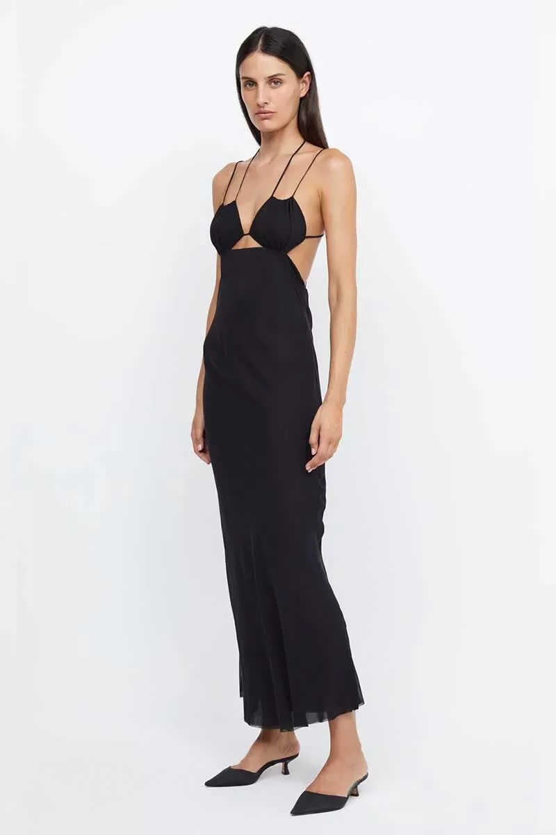 ARCHER STRAPPY MAXI DRESS-BLACK