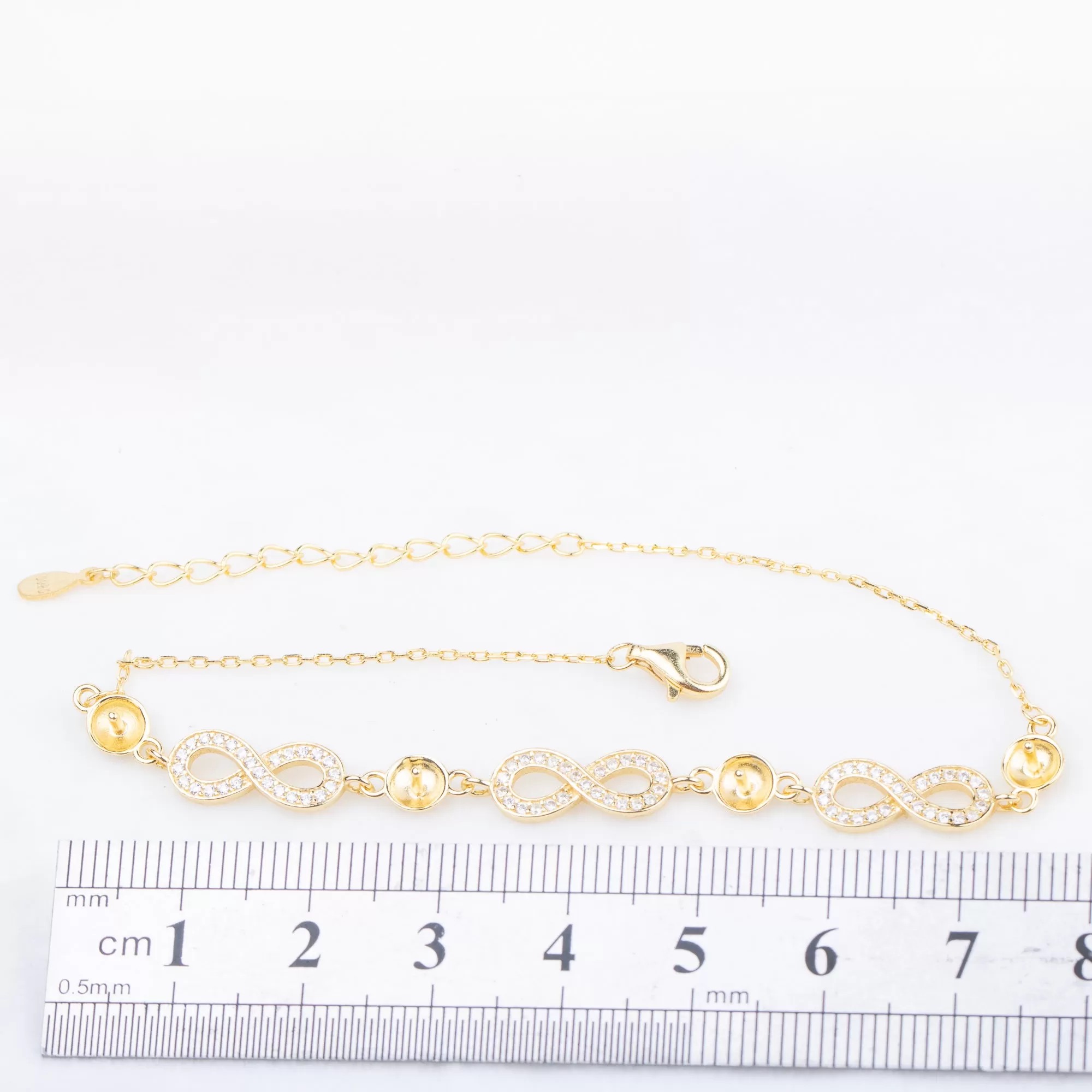 b010184 DIY 7-8mm Natural Freshwater pearl bracelet accessory 925 sterling silver adjustable chain bracelet for women