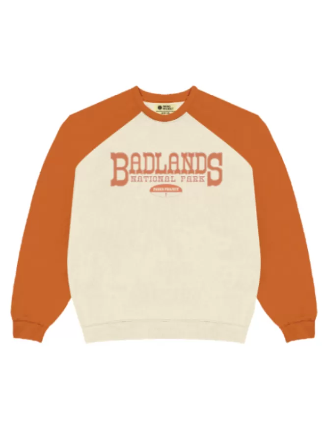 Badlands Greatest Hits Raglan Crew - Burnt Orange