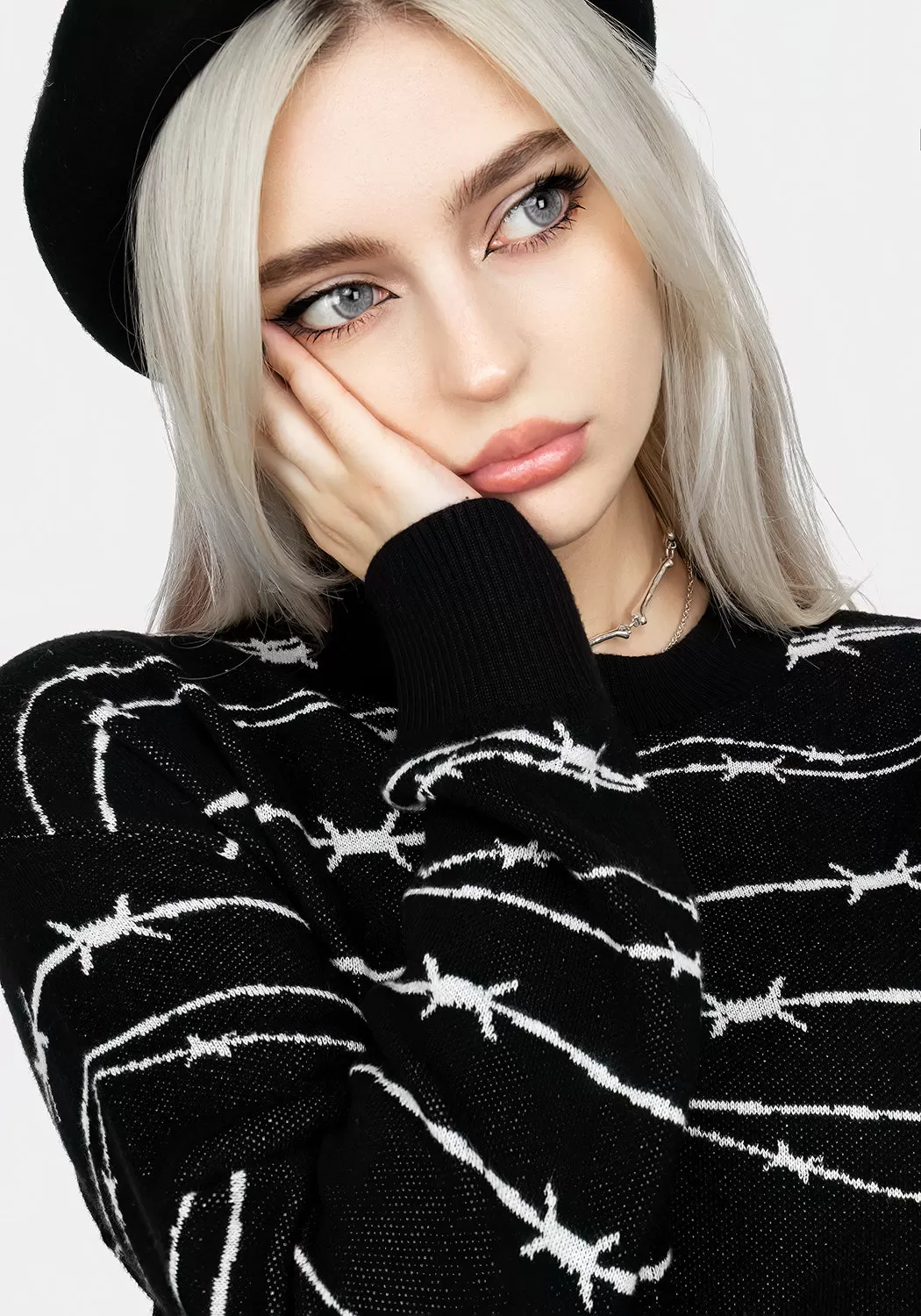 Barbed Longline Crew Neck Jumper