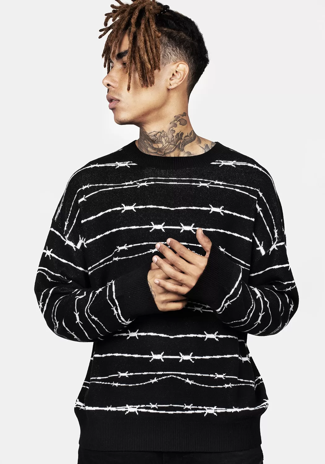 Barbed Longline Crew Neck Jumper