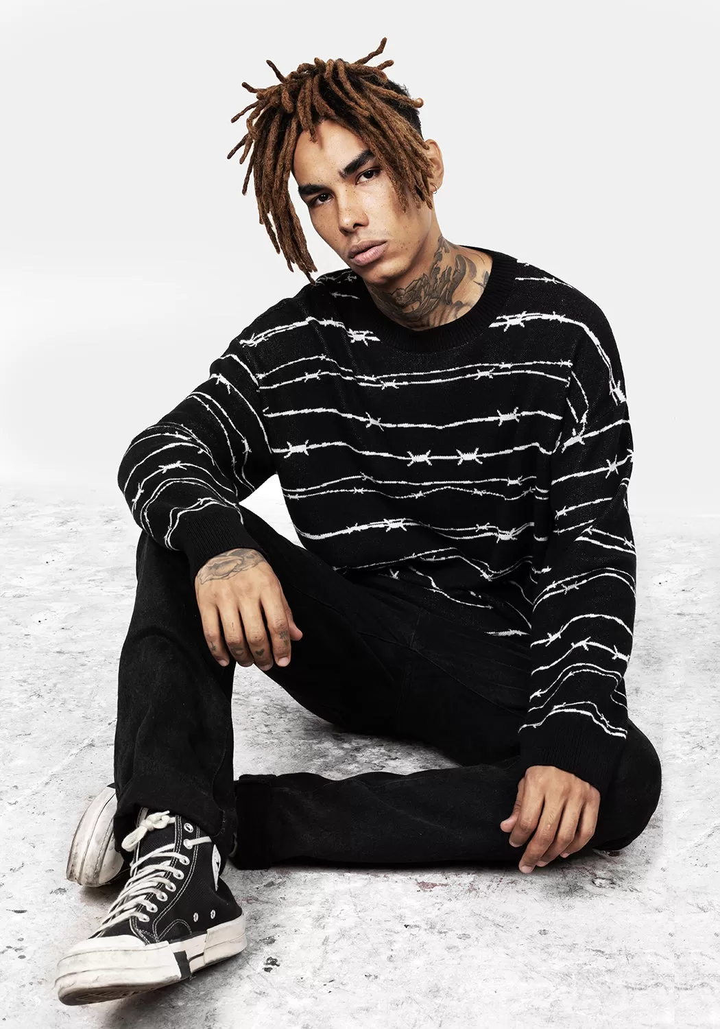 Barbed Longline Crew Neck Jumper