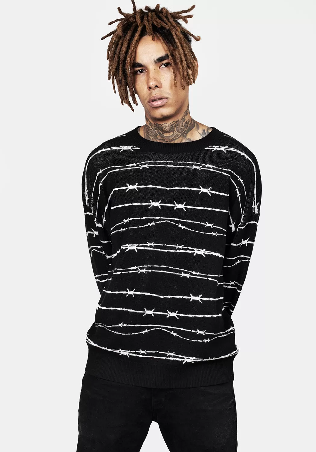 Barbed Longline Crew Neck Jumper