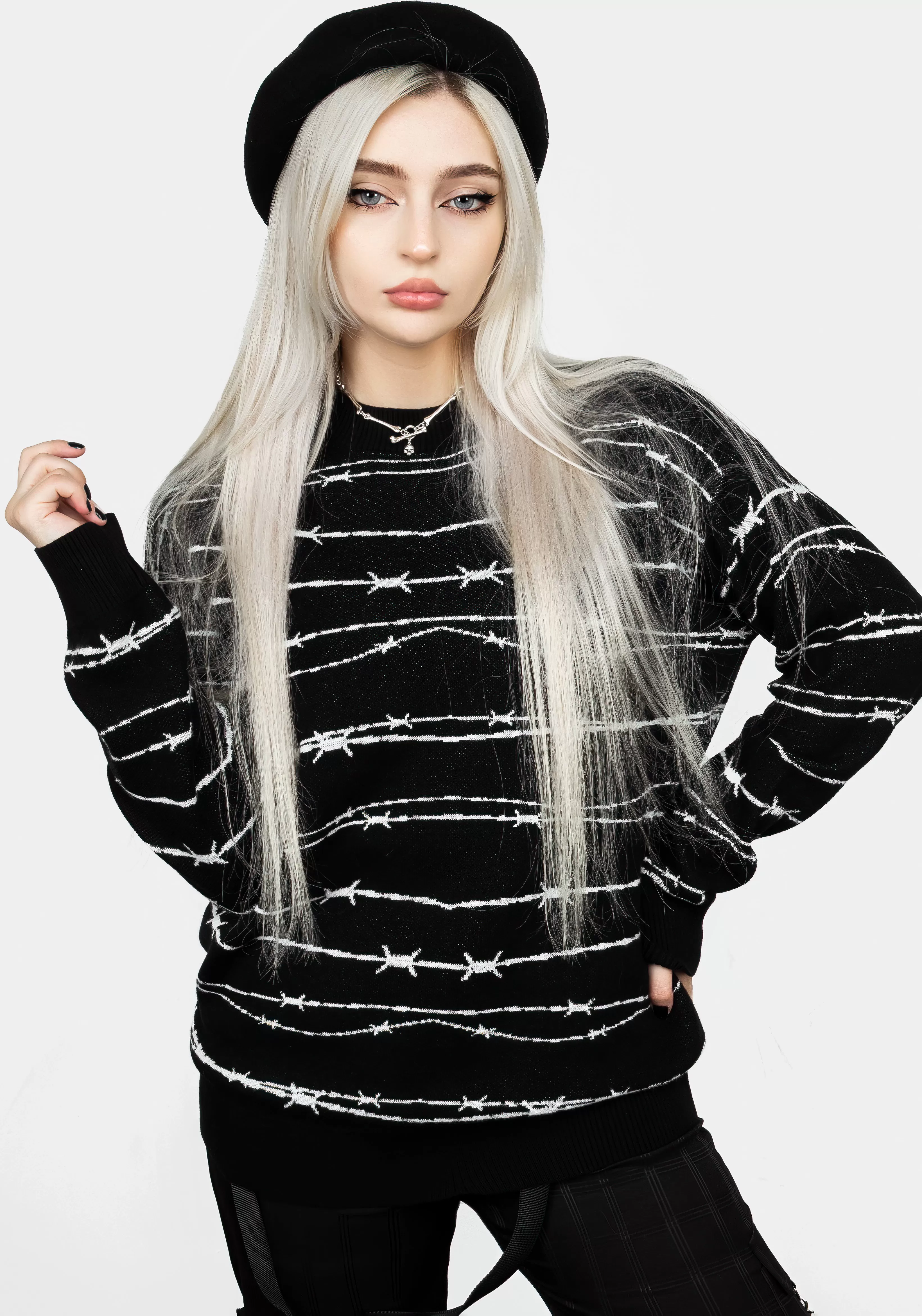 Barbed Longline Crew Neck Jumper