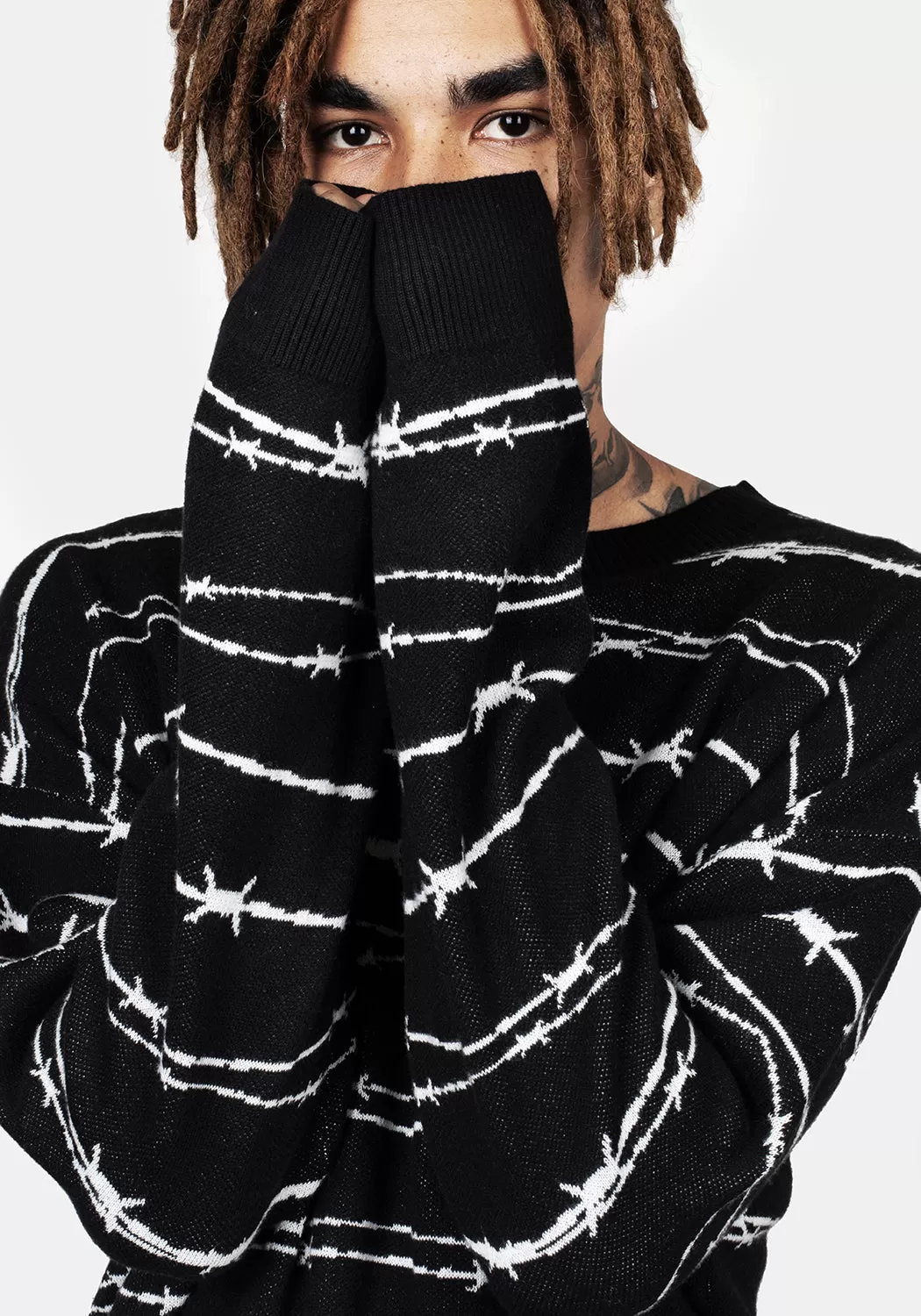 Barbed Longline Crew Neck Jumper