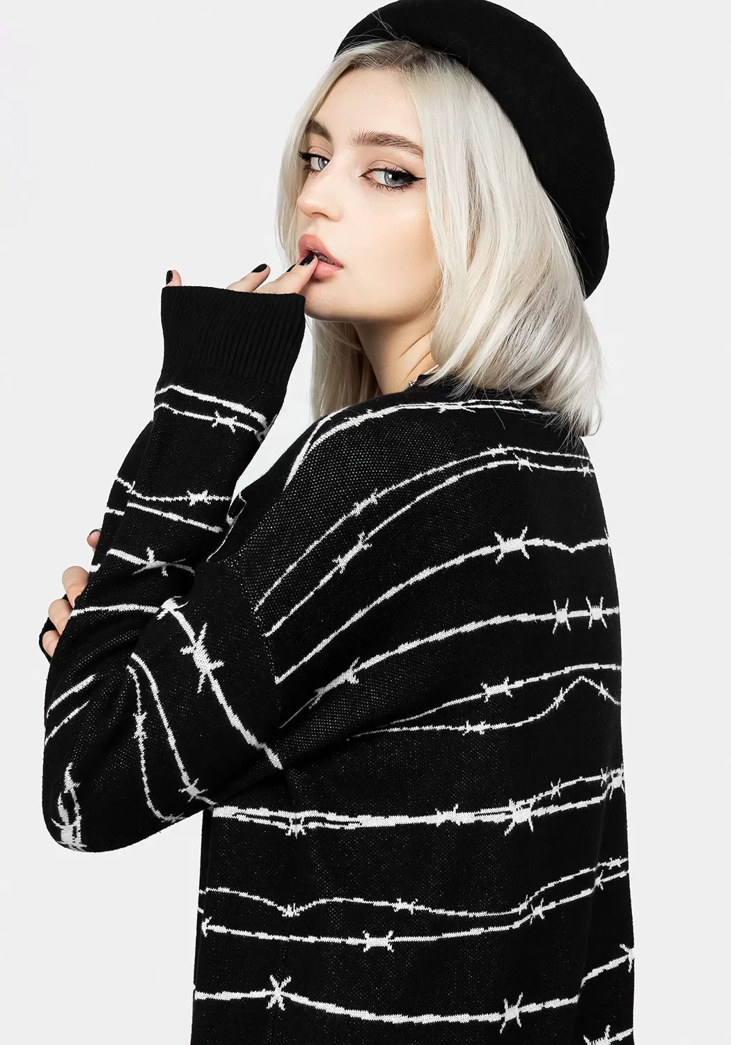 Barbed Longline Crew Neck Jumper