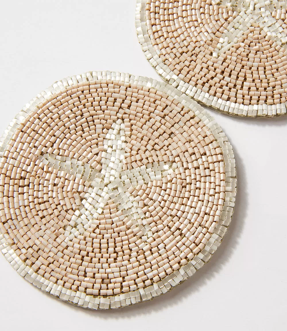 Beaded Starfish Coasters, Set of 2