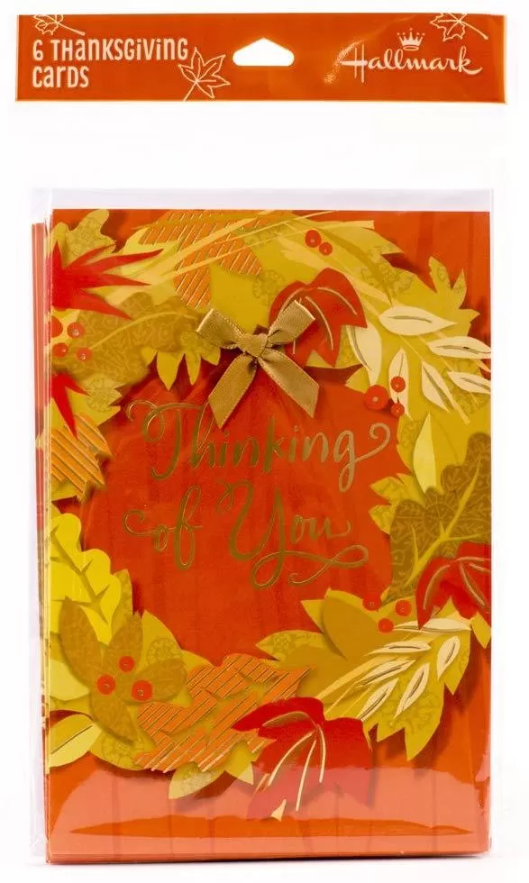 Beautiful Hallmark Pack of Thanksgiving and Fall Wreath Cards