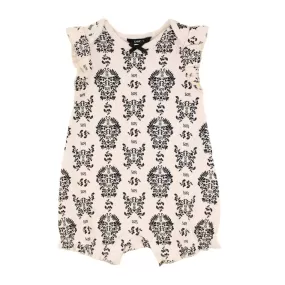 Bebe Baby Printed Romper With Flutter Sleeves