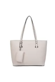 Beige Tote Handbag