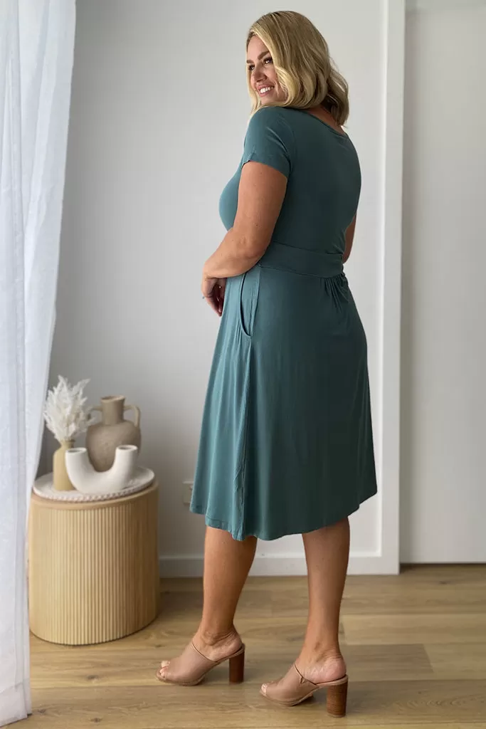 Beth Bamboo Dress - Silver Pine