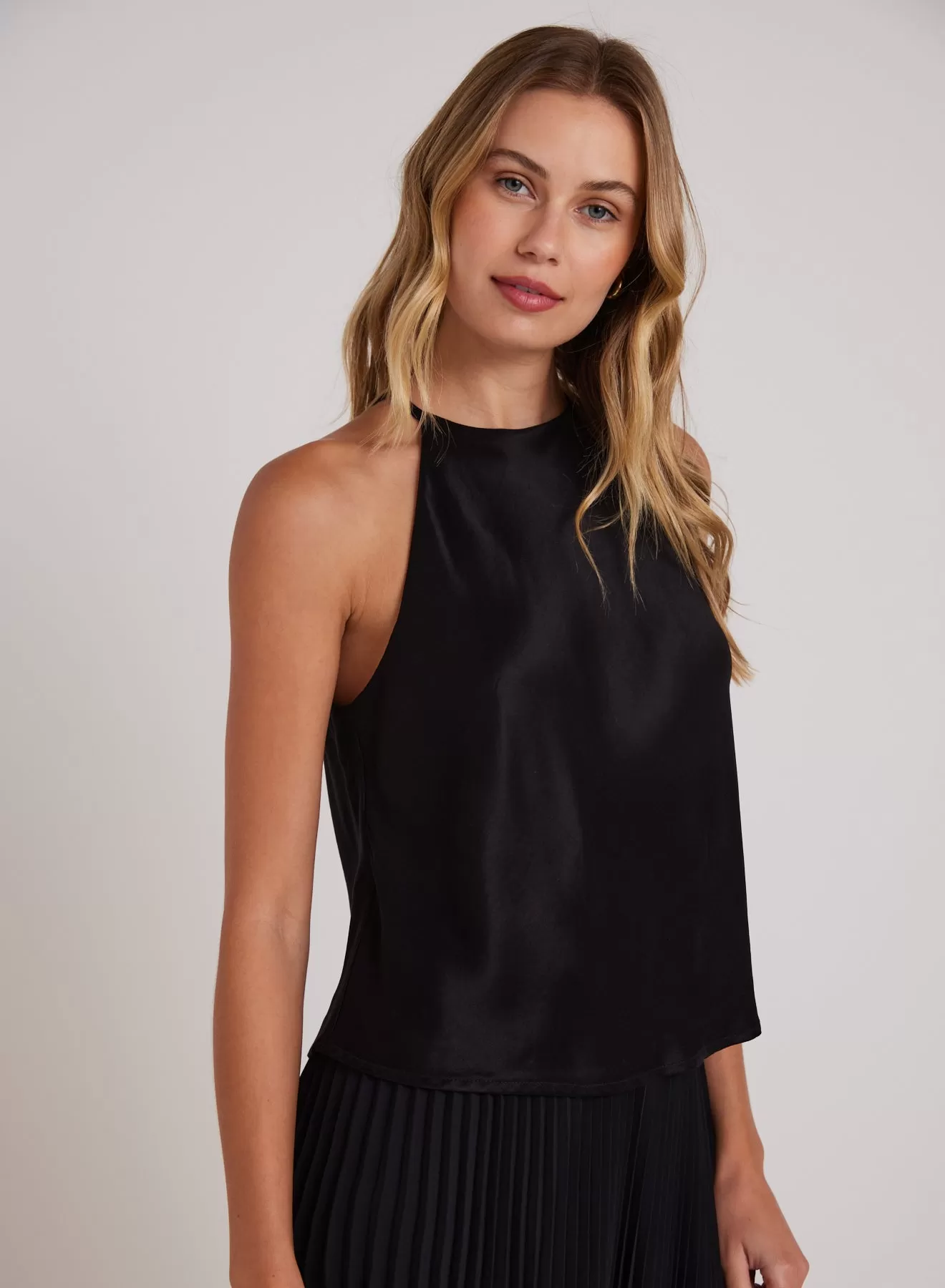 Bias Halter Top - Black