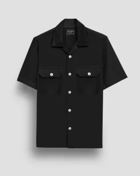 Black double pocket half sleeve shirt