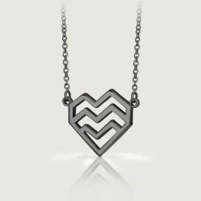 Black Silver Ararat Heart Necklace