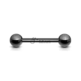 Black Titanium I.P Over 316L Surgical Steel Barbells - Tongue | Nipple