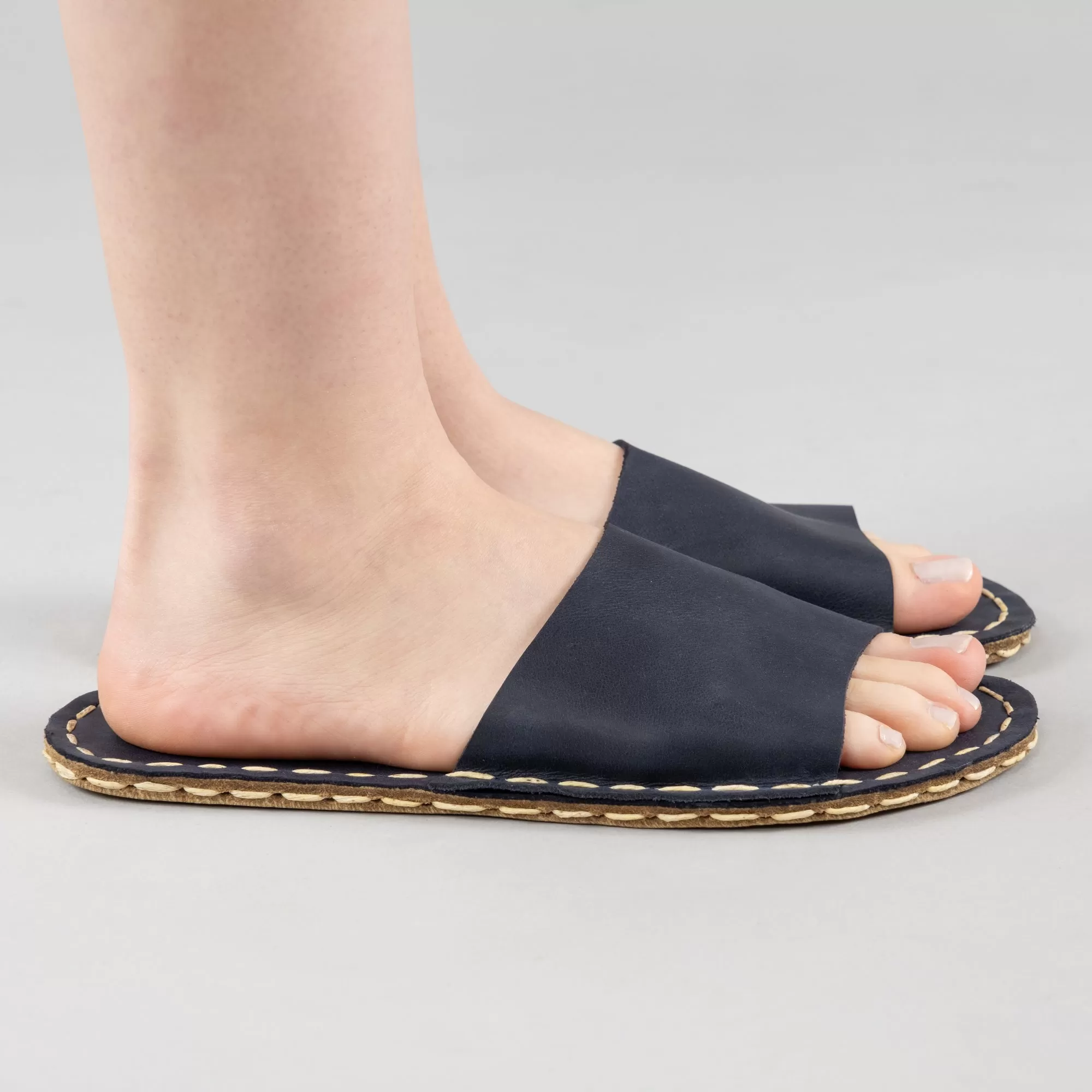 Blue Barefoot Slide Sandals