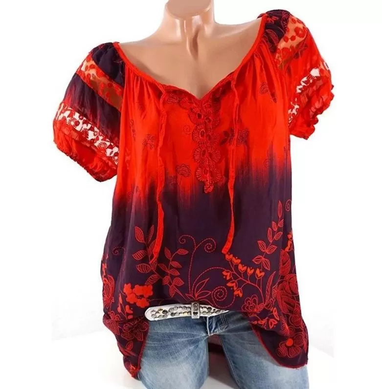 Bohemian Embroidery Casual Fit Top