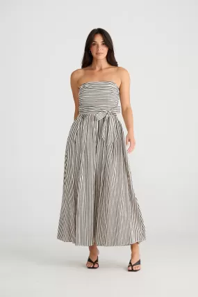 BRAVE & TRUE Avalon Stripe Dress WHITE / BLACK