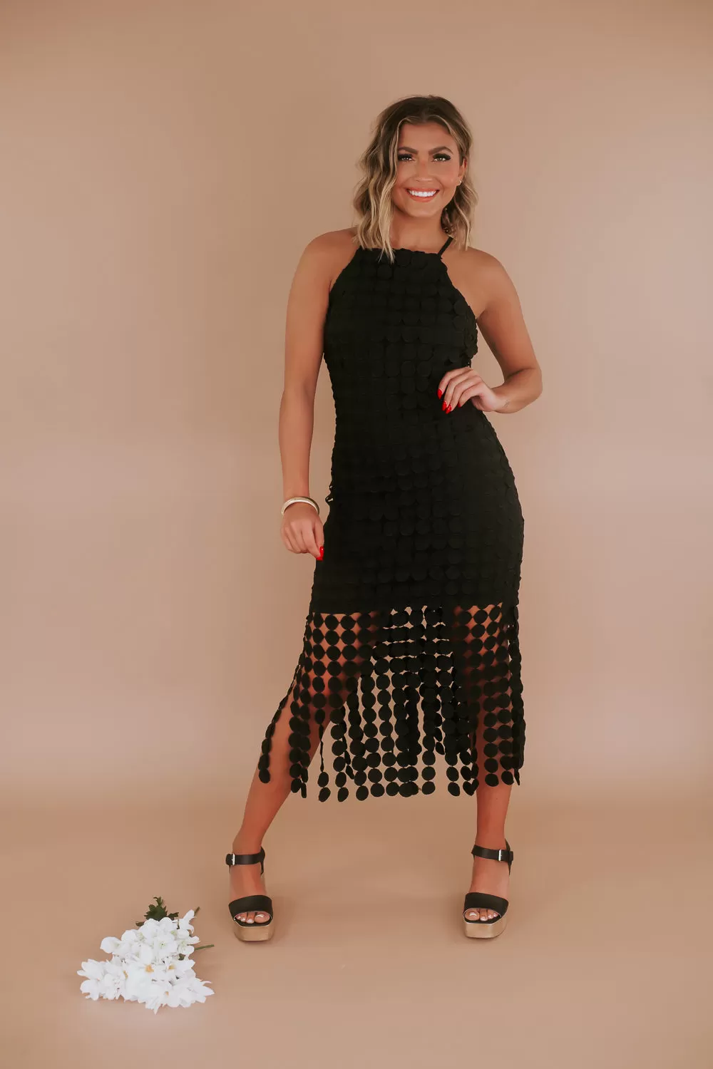 Bring Out The Best Circle Lace Dress, Black