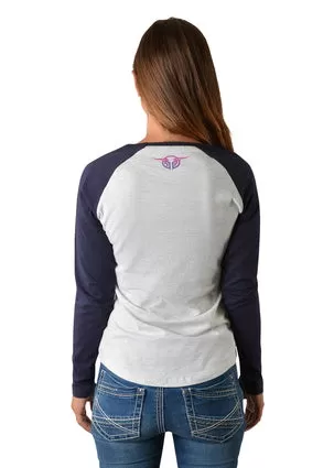 Bullzye Ladies Sunset Steer L/S Raglan Tee - B2W2506150