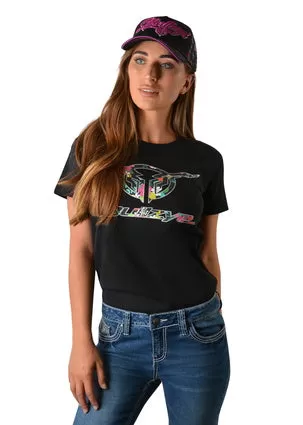 Bullzye Ladies Wildflower Crew Neck Tee