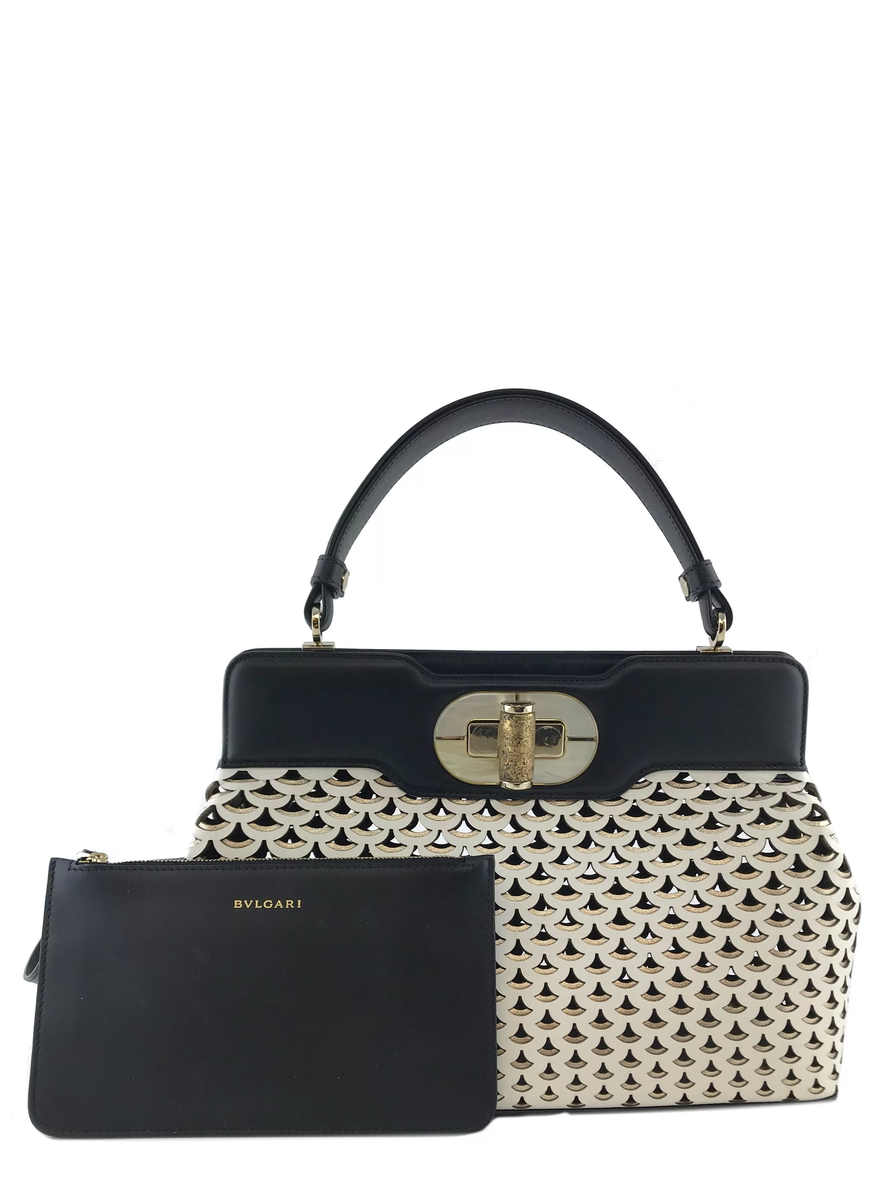 Bvlgari Isabella Rossellini Perforated Leather Tote Bag