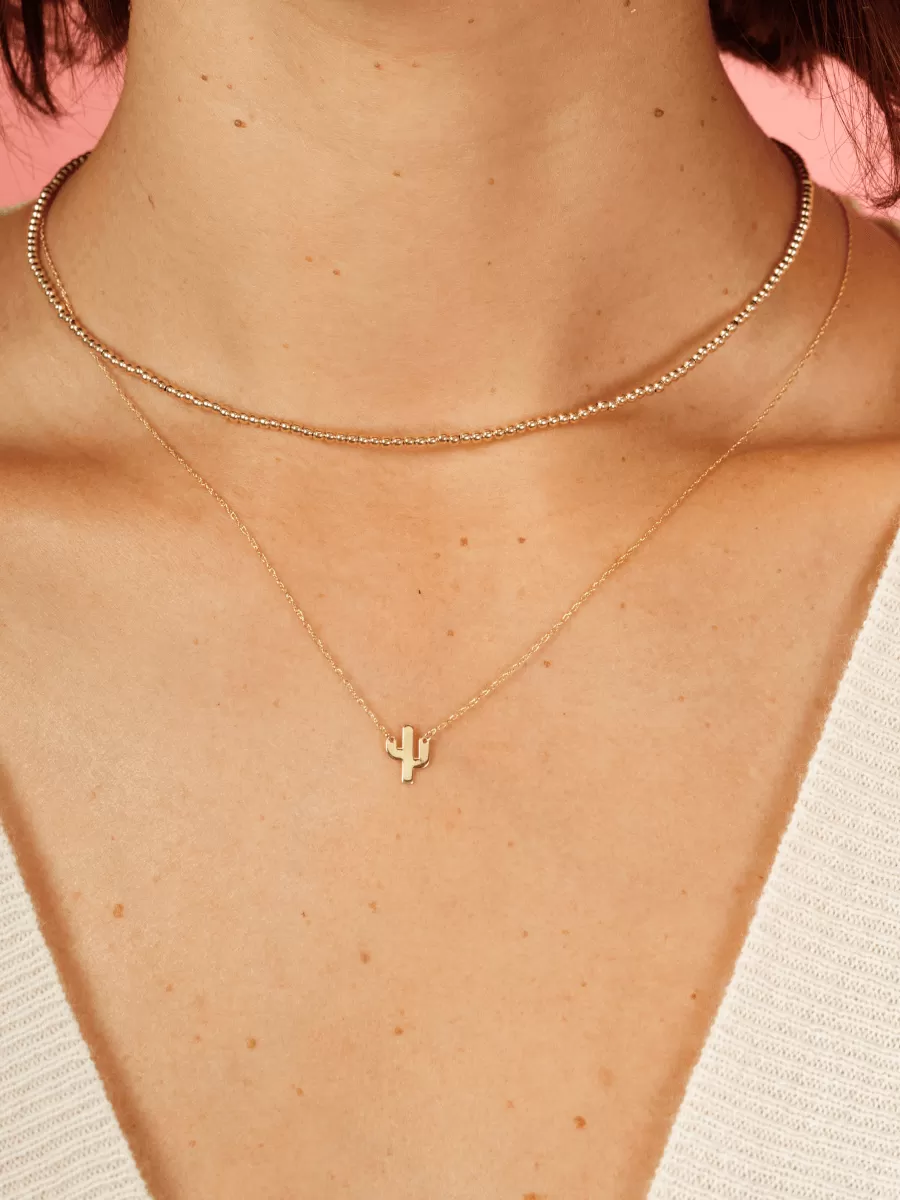 Cactus Necklace 14K