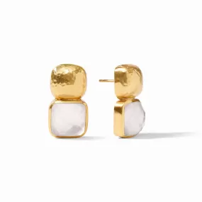 Catalina Gold Earrings with Iridescent Clear Crystal Stones