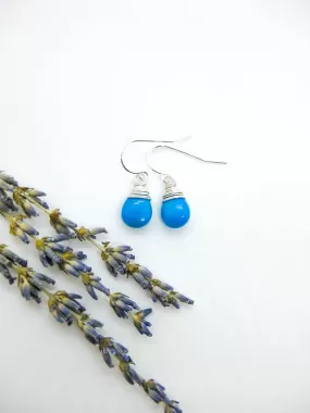 Chamomile: Blue Turquoise Earrings - e746