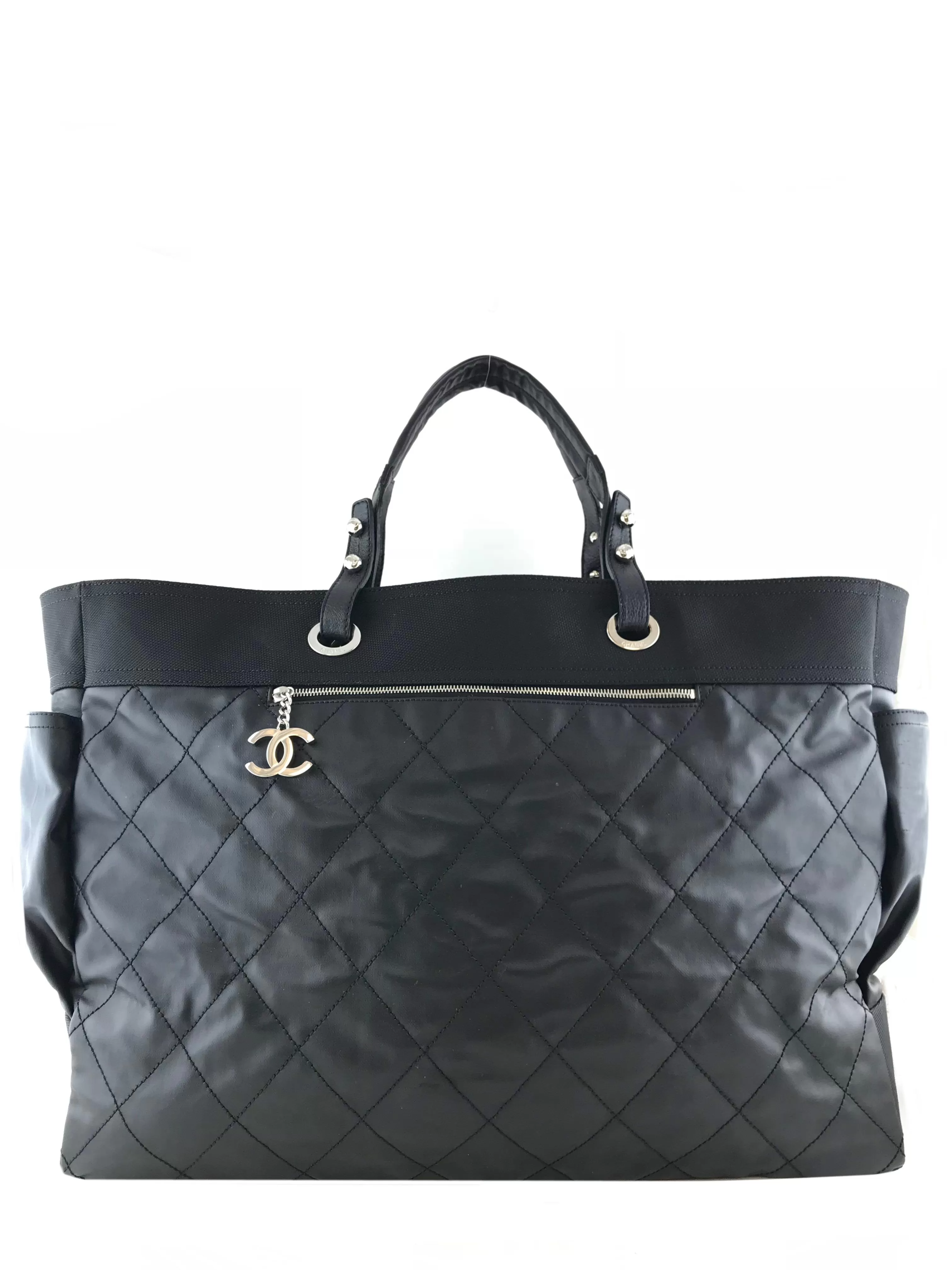 Chanel Quilted Coated Canvas Paris Biarritz Weekender Travel Bag