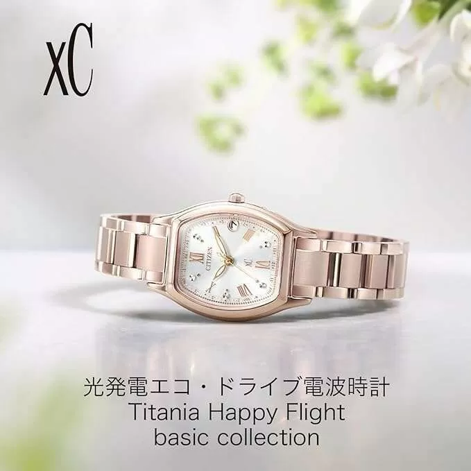 CITIZEN XC BASIC COLLECTION TITANIA HAPPY FLIGHT SERIES SAKURA PINK LADIES WATCH ES9354-69B