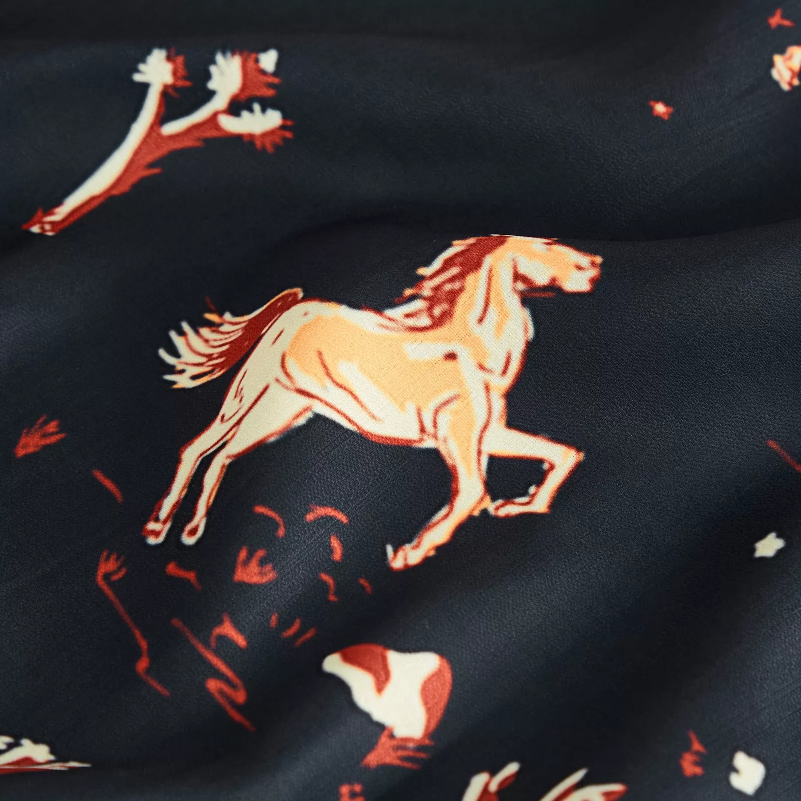 CLASSIC WESTERN HORSE PRINTED ALOHA SHIRT