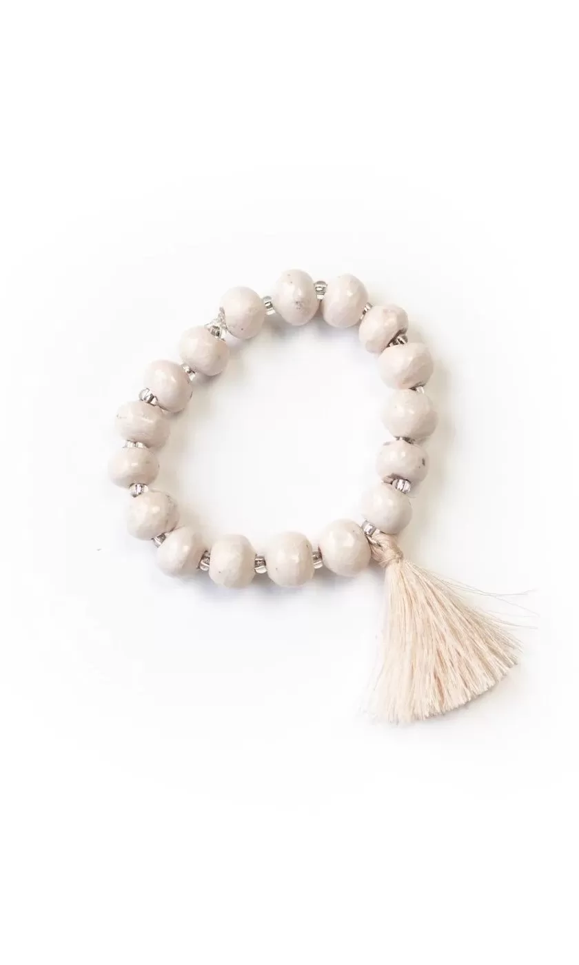 Clay Stackable Tassel Bracelet