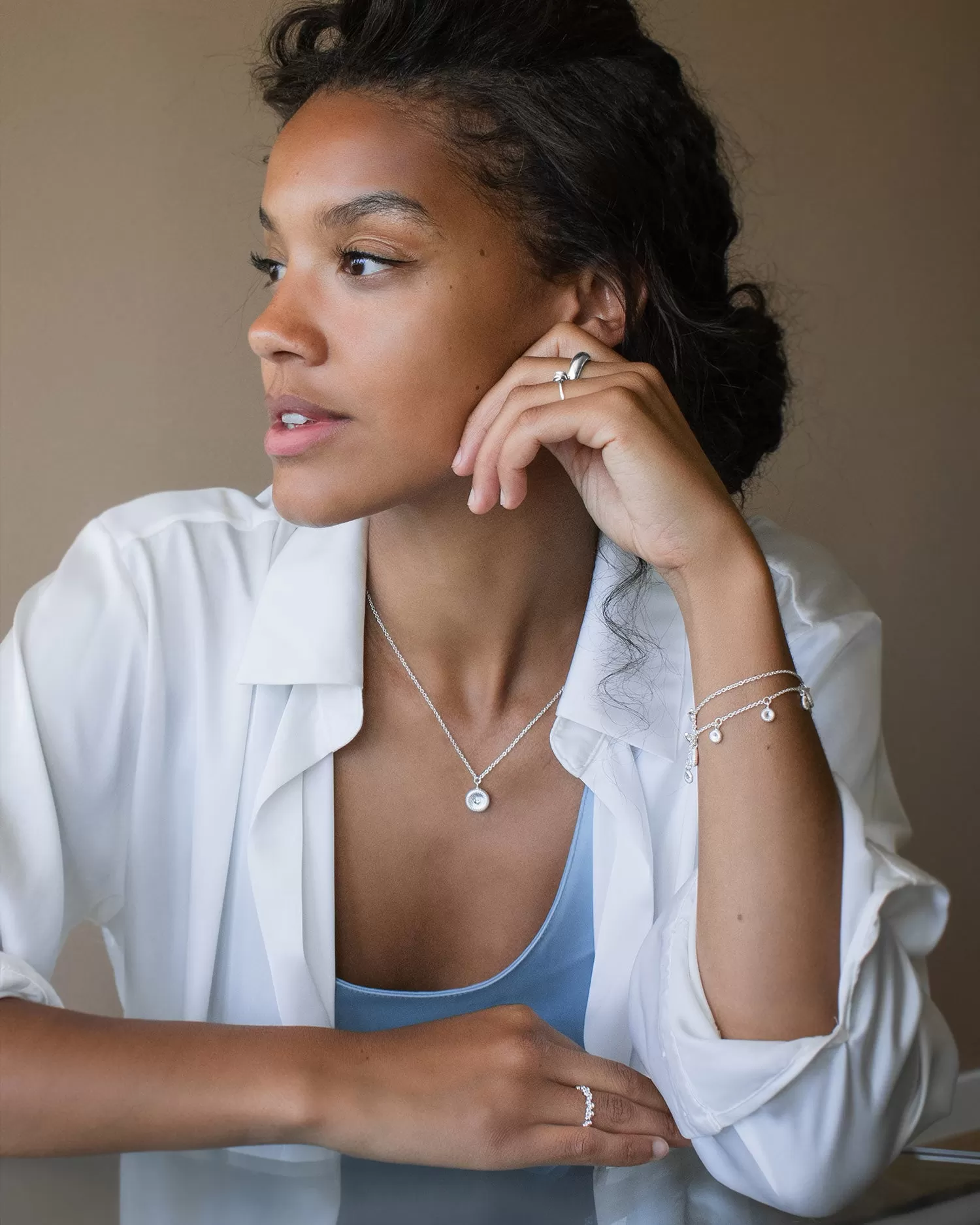 Coral necklace silver