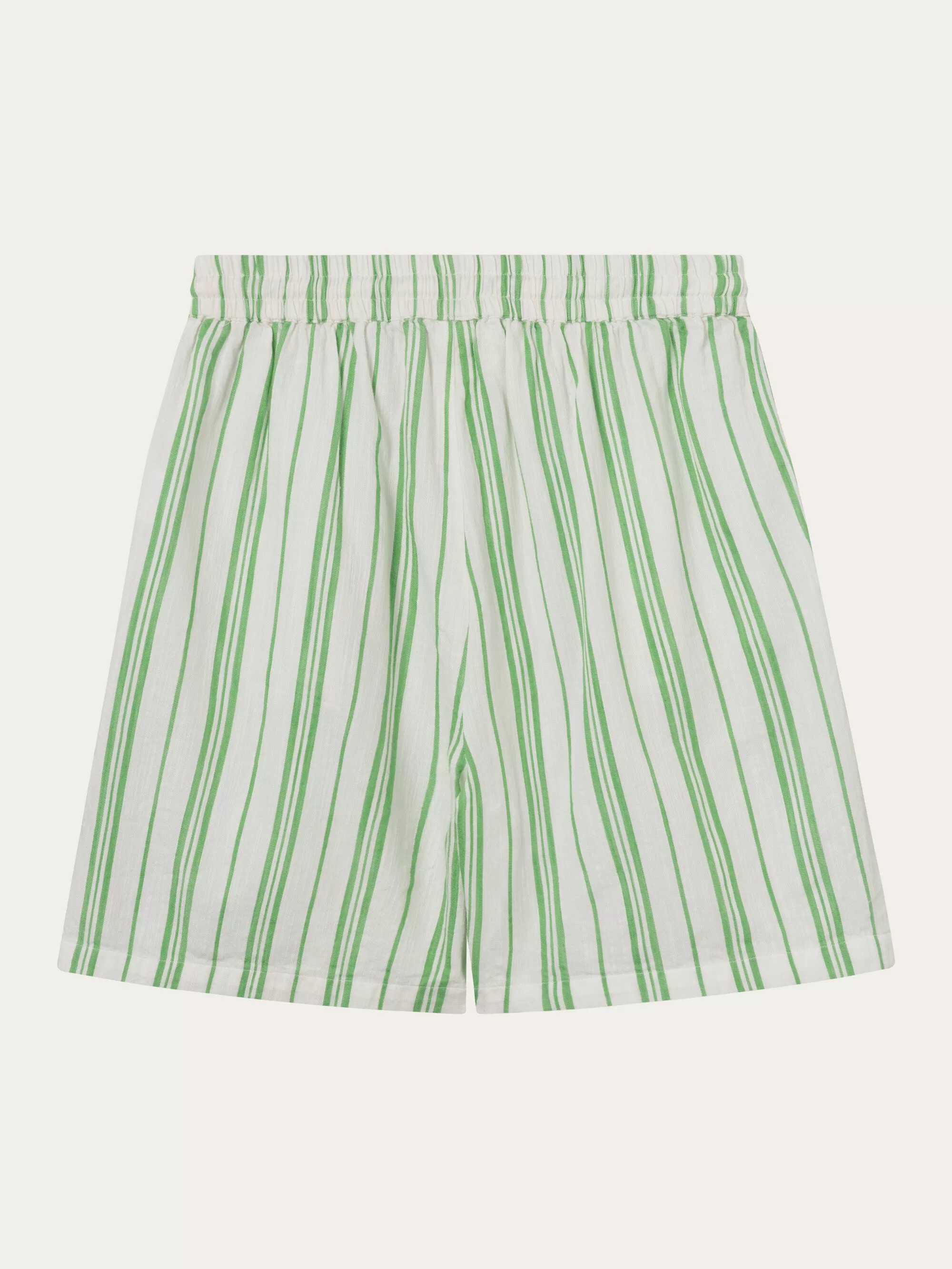 Cotton elastic waist shorts - Stripe