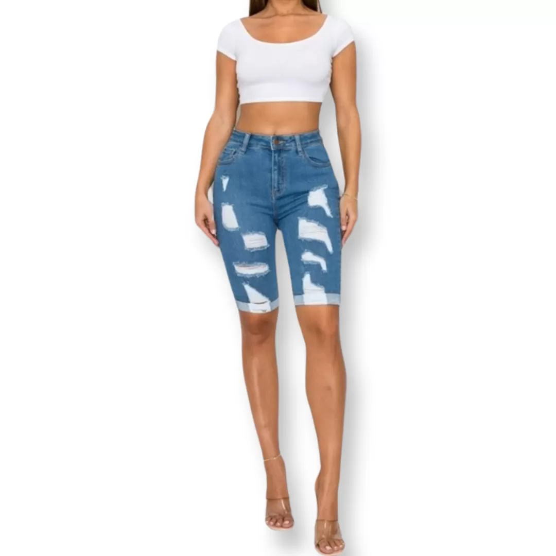 Denim Island rugged jean shorts