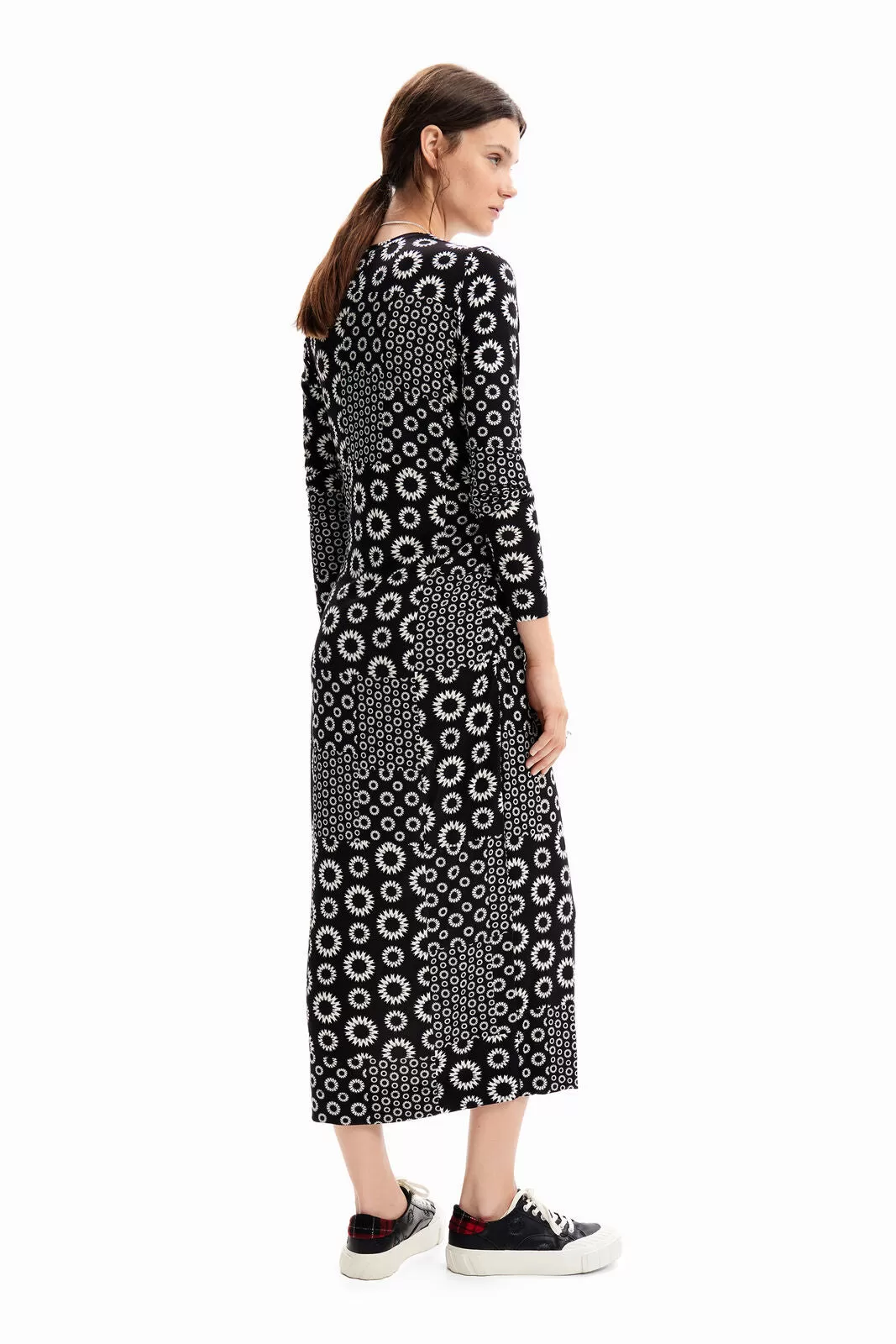 Desigual Slinky Motif Print Dress - Black/White