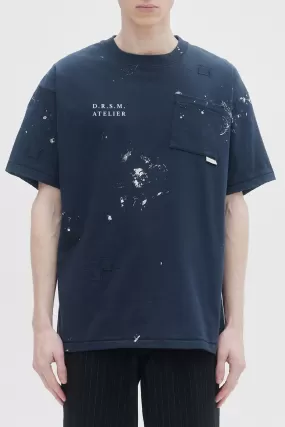 DOMREBEL Atelier Pocket Tee - Dark Blue