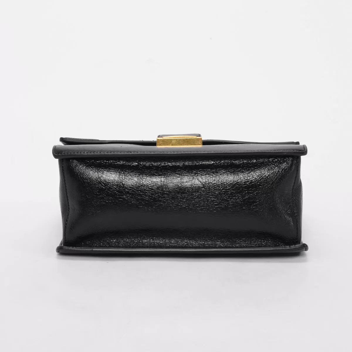 Fendi Black Glossy Lambskin Kan U Shoulder Bag