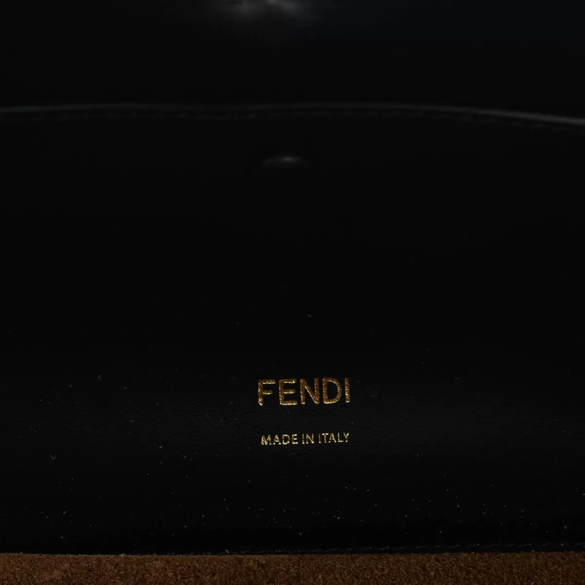 Fendi Black Glossy Lambskin Kan U Shoulder Bag